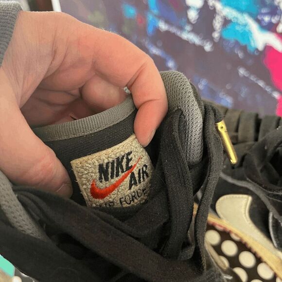 Nike Air Force 1 806403-004 Mens Black Shoes Size US 10​​​ - Picture 6 of 10